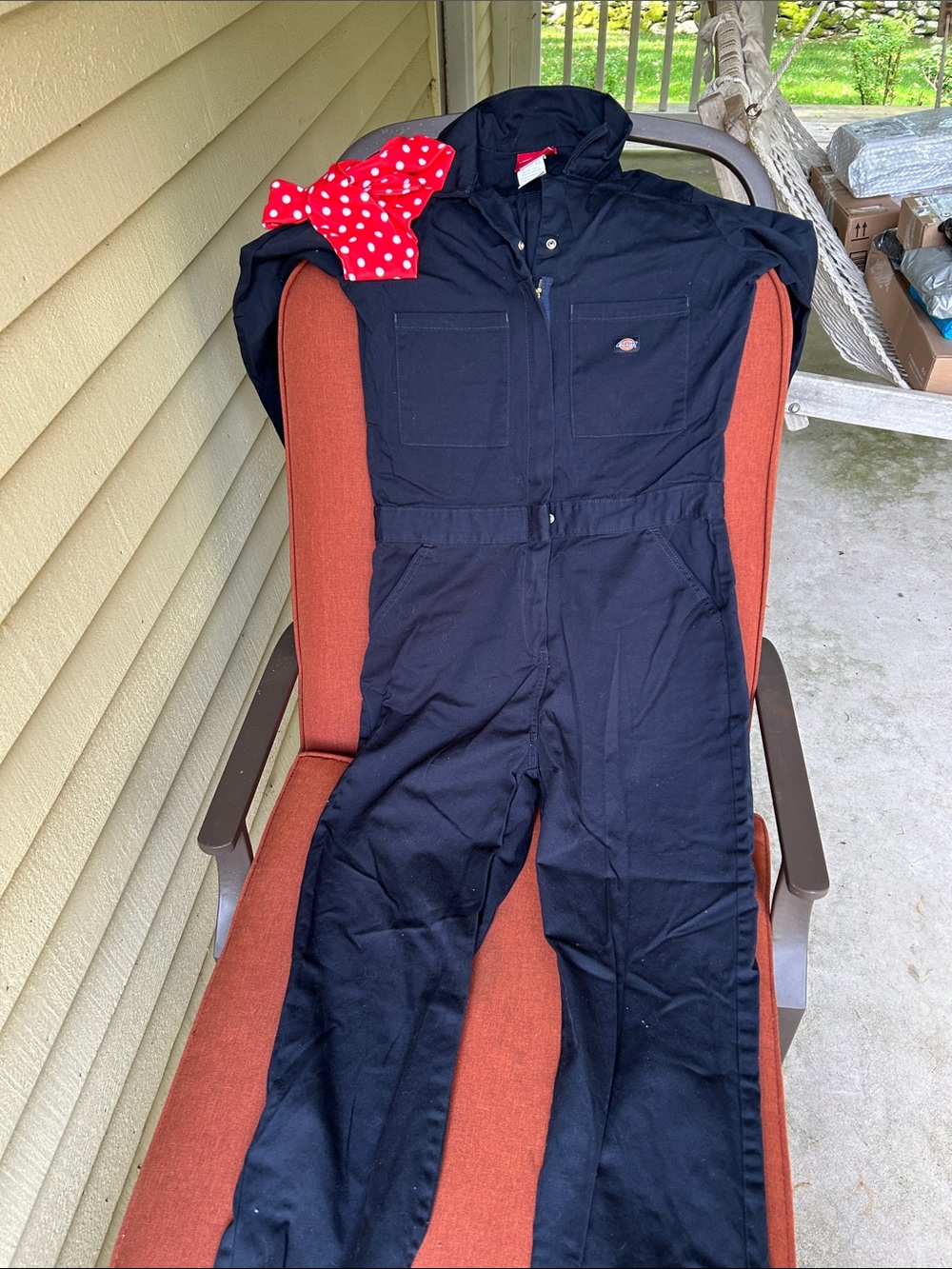 Dickies Women’s Navy 1-Piece Coverall | Halloween Costume for Rosie the Riveter